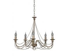 VALFB34300 SP5 AA CASCINA Lampadario Made in Italy a sospensione vintage in Ferro Battuto modellato a mano Avorio/antico Prodotto da Valastro Lighting