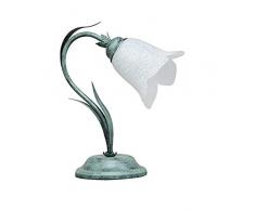 VALFB23131 Nero/Verde Made in Italy Illuminazione per interni Lampada da Tavolo comodino in ferro battuto prodotto in Italia da Valastro Lighting