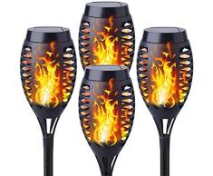 Yohencin Luci solari per giardino, effetto fiamma, torcia solare impermeabile, a energia solare, illuminazione per danza e danza per esterni, giardino, patio, vialetto vialetto (4 pezzi)