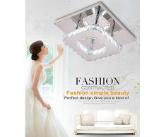 Lampada a Cristallo a LED Lampada a Sospensione Moderna in Acciaio Inox Illuminazione a Soffitto Incassata 12W Lampadario a Baldacchino Corridoio Della Camera da Letto Corridoio Dingresso