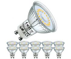 EACLL Lampadine LED GU10 5W Equivalente a Alogena 65W, Pacco da 10, 495lm Luce Bianco Neutro 4000K, Faretti AC 230V senza Sfarfallio, Angolo a Fascio 120° Spot, Non Dimmerabile Lampade Riflettore