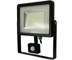 V-TAC LED SMD proiettore faretto con sensore di movimento luce bianca 6000 IP44 - sostituisce 220 W alogena VT-4820, Bianco 30.00 wattsW 230.00 voltsV
