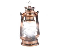 Relaxdays Lanterna LED, Lampada Decorativa retrò per Finestre o da Giardino, a Batteria, Rame