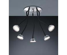 Trio 672810506 Bolou Plafoniera LED, 5x3.8 Watt, Cromo, 25 cm