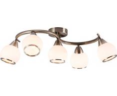 globo E14 40 Watt Mistral lampada a soffitto in ottone opaco, confezione da 5