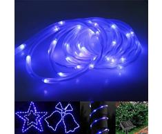 Luci Solari della Corda del LED, EONANT Lampade Impermeabili di Filo del Tubo di Rame di 39ft / 12M 100LED per Giardino, Giardino, Via, Recinzione, Scale, Cortile, Patio Decorativo (Blu)