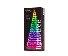 Twinkly Albero Serie 750 Led Mm 5 | Cono Luminoso 50 Led Rosso, verde, blu + bianco caldo + WiFi con palo | Albero di Natale luminoso |