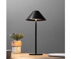 Bojim Lampada da Tavolo Senza Fili Ricaricabile, Nera Lampada da Scrivania Dimmerabile, 3W 240LM 3000K Bianco Caldo Lampada da Tavolo Portabile per Ristorante, Bar, Camera da Letto, Lavoro