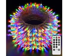 Hezbjiti Catena Luminosa 120m 1000 LED Stringa Luci 8 Modes Impermeabile Lucine Led Decorativa Da Interni e Esterni per Natale Halloween Cameretta Casa Festa Giardino Matrimonio (Multicolore)
