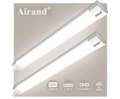 2 Pezzi Neon Led 120cm Tubo Led Barra 36W 3600LM Plafoniera Led Soffitto Garage Impermeabile IP66 Luminoso Lampada per Cucina Officina Ufficio Bagno Seminterrato Giardino Magazzino Bianco Neutro 4000K