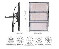 Viugreum Faretto LED da Esterno 300W, IP66 Resistente allacqua Faretti LED da Esterno, Luce Di Sicurezza 30000LM, 3000K Bianco Caldo, Consumo Basso Super Luminoso Faretti LED per Giardino, Magazzino