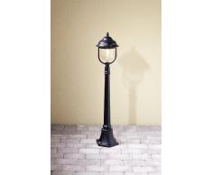 Konstsmide 7225-750 - Lampioncino "Parma", 24 x 24 x 118 cm, 1 lampadina da 75 W, IP43, in alluminio verniciato opaco, colore: Nero