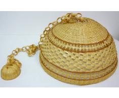 Lampadario lampada in bamboo bambù rattan vimini e giunco appendibile per casa camera salotto cucina