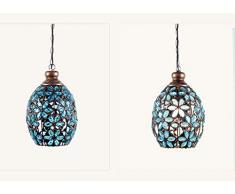 Sospensione colorati fiori lampada a sospensione Marocco retrò lampadario Mediterraneo progettazione in ferro e acrilico per Cusine ristorante camera E14 Ø21 cm * 30 cm