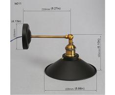 E27 Vintage Industriale Dellannata Regolabile Finito in Ottone Testa Ombra Retro Leggera Lampada a Sospensione Sconce Lampada da Parete
