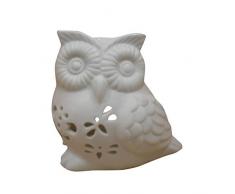 Scolpisca il supporto leggero di tè in ceramica Gufo Forno di aromaterapia Bruciatore di olio essenziale Luce notturna per soggiorno Camera