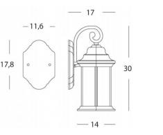 Applique in basso lampada a lanterna classica da parete esterno ruggine