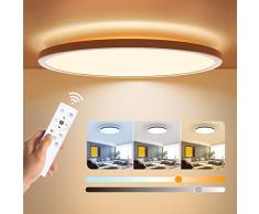 Plafoniera LED Soffitto Dimmerabile con Telecomando, BLNAN Lampada da Soffitto 24W 2400lm con Cambio Colore, 3000K-6500K Moderna per Soggiorno Camera da Letto Camera Bagno il giro 30x2.5cm