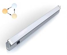 Faretto Luce Elettrica LED Sottopensile da 10.5W 650LM 3 Temperatura di Colore Regolabili con Interruttore Montaggio a Parete Lampada Girevole per Illuminazione Interna