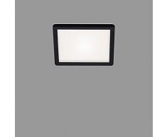 Briloner - Pannello LED, Plafoniera, Lampada da Soffitto con Effetto Retroilluminazione, 12 Watt, 1400 Lumen, 4000 Kelvin, Bianco-Nero, Quadrato, 19 x 19 cm