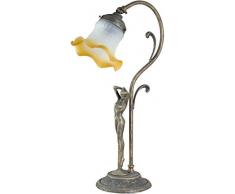 Biscottini Lampada da Tavolo Style Liberty in Fusione di Ottone Invecchiato L25XPR12XH45 cm Made in Italy
