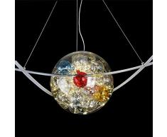 HuiKai Lampadario da Soffitto LED Stella sferica Cristallo Luce Pendente Lampada Sospesa Paralume sferico antideflagrante multicolore,1Light
