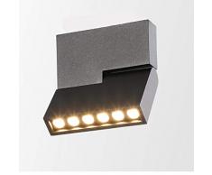 HAOFU 12W LED Spot light Faretti da soffitto,Faretto Lampada,plafoniera faretto,Lampade da soffitto,Faretto Orientabili,Faretti da muro,3000K Bianco caldo,13.3 * 11.6 * 2.6 CM(Nero-Bianco Caldo)