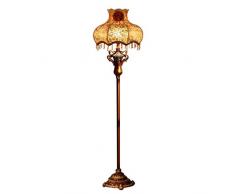 Retro Resina Piantana Lampada da Terra E27 for Soggiorno Camera da Letto con Paralume in Tessuto Interruttore a Pedale 158×38cm - Home mall (Color : Color#2)