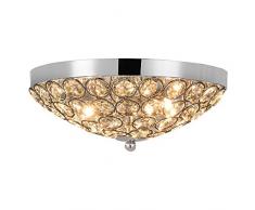 Plafoniera, lampadario a corona - cromo, cristallo artificiale (2 x base G9)(13xØ30 cm)