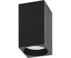 Adviti Barbra Faretti da Soffitto Quadrata GU10 IP20 50W Max (Lampadina Acquistabile Separatamente) (Nero)