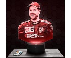 Lampada 3D Sebastian Vettel - Pilote F1. Lampephoto.fr, Lampada 3D con incisione laser, Lampada fotografica Incisione su plexiglass, Lampada fotografica illusione, Lampada decorativa …