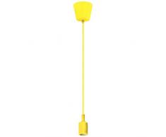 Portalampada E27 Lampadari Sospensione Lampade a Sospensione Lampada Silicone Giallo Moderno Lunghezza Regolabile Max 155CM di Enuotek