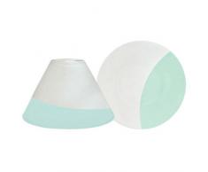 Yankee candle 1507853 Serene Sandblast Aqua Paralume e piatto grande, Vetro, Bianco/Verde, 15.6x14.4x10.9 cm