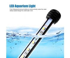 UEETEK Lampada a LED 48CM per acquario, illuminazione per serbatoi di pesce 5050 SMD RGB Light Bar lampada a sospensione subacquea subacquea - blu (standard plug Europa)