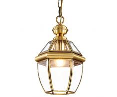 SMJY Lampadario Lampadario in Ottone Americano Lampade a Sospensione in Vetro Cristallo retrò Lampadario Ingresso corridoio Soggiorno Ristorante Hotel Lampade a Sospensione ， Paralume in Vetro TR