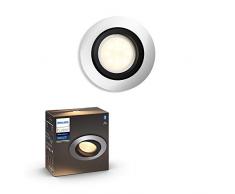 Philips Hue White Amb. Milliskin Einbauspot rund Aluminium 350lm Erweiterung Faretto da Incasso, Argento