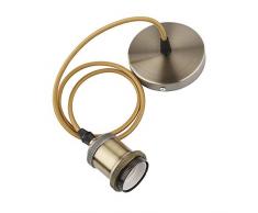 Lampadario a sospensione vintage, stile retrò, lampada a sospensione, lampada a sospensione, attacco E27, kit di sospensione intrecciato, bronzo