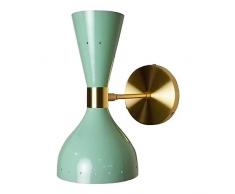 HISTORIC HANDICRAFT Lampada da parete moderna italiana anni 50 Mid Century - Diabolo Lampada da parete (verde) Lampada da parete moderna italiana applique da interni