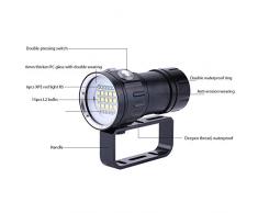 Zerodis Immersioni Subacquee Torcia IPX8 Impermeabile Handheld Video Fotografia Torcia Subacquea 18000LM 500M Immersione 80m Luce Lampada Illuminazione con Staffa Maniglia …