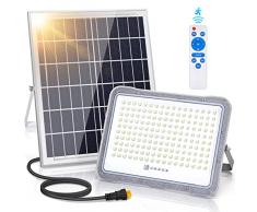 Aigostar - Faro led esterno con pannello solare,200W.Due modalità: faretto a sensore di movimento e sensore crepuscolare. Faretto led solare con telecomando,luce Freddo 6500K, Impermeabile IP65.