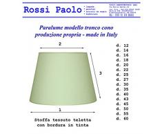 Idea illuminazione: paralume paraluce coprilampada in tessuto accoppiato a lamina di PVC, per lampade piantane da terra applique da parete lumetto da comodino lampadari e sospensioni; colore bianco o (Modello Tronco Cono, 40.00)
