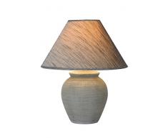 Lucide Ramzi della lampada da tavolo grigio, ceramica, E27, 60 W, Grigio, 34 x 34 x 42 cm