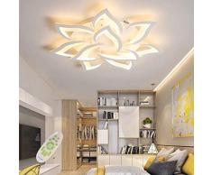 JIAODIE Moderna LED Plafoniera Dimmerabile Creativo Forma di Fiore Disegno Lampada da Soffitto Soggiorno Camera da Letto Stanza dei Bambini Metallo Acrilico Petalo Lampadario,10heads/Ø85CM