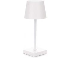 VOKOT QLED48 Lampada da tavolo touch senza fili ricaricabile in Plastica stile minimal,abatjour per camera da letto comodino bar ristoranti 3 modalità di luce, caldo naturale freddo (Bianca)