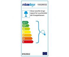 relaxdays Lampada da Tavolo per Bambini,con Stelle,Attacco E14,Gambe in Legno,Paralume in Stoffa,HxD 39,5x25,Rosa/Bianco