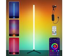 Lampada da Terra LED, Lampada da Terra Moderna RGBIC - 16 Milioni di Colori Personalizzabili & Compatibile con le Case Intelligenti Crea Esperienze di Illuminazione Personalizzate per Ogni Occasione