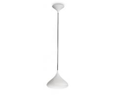Philips Friends Lampadario, Design Moderno Cucina, Camera da Letto, Salotto, Forma a Goccia, Diametro 25 cm, Materiale Sintetico, 1 Lampadina Inclusa da 15 W, Bianco