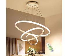 RHTCEN LED Dimmerabile Lampada a Sospensione, 76W 6800 Lumen Lampada a Plafoniera, Lampada a Sospensione Regolabile in Altezza, Adatta per Soggiorno, Camera da Letto, Ristorante Lampada da Soffitto