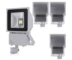 Proiettore a LED Bianco Freddo a risparmio energetico 4X 100W con sensore di movimento PIR Proiettore a LED 85 265V OUTSIDE applique da parete giardino luminoso