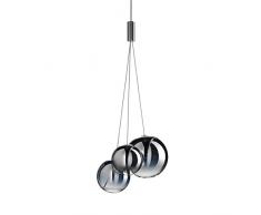Euone_Clothes Lampadario a 3 Luci Moderno Lampade a Sospensione con Sfera di Vetro a LED, Cluster di Lampade a Sospensione da Soffitto Per Cucina & Sala da Pranzo (Grigio)
